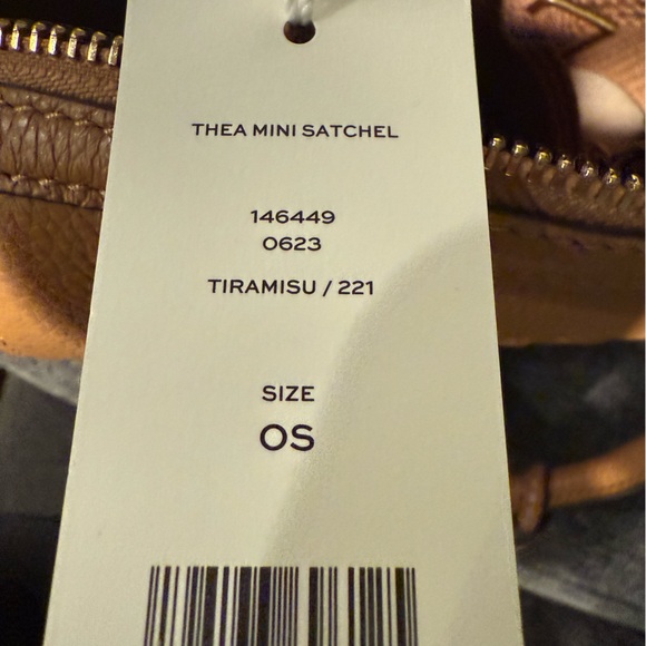 NWT! Tory Burch Thea Mini Satchel Tiramis Leather Crossbody - Picture 16 of 16